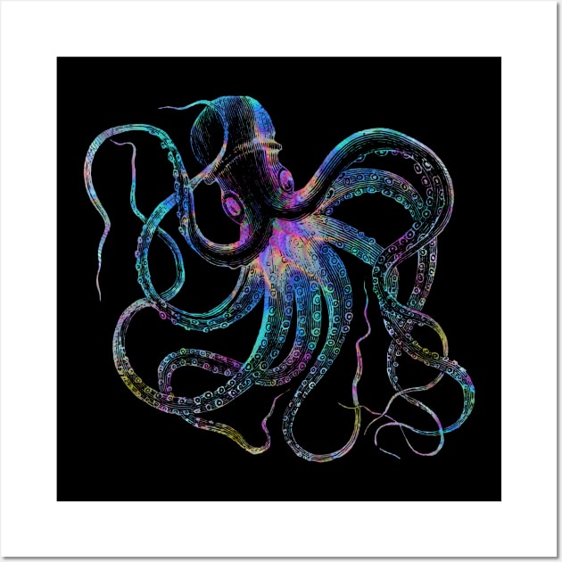 Psychedelic Octopus Trippy Kraken Ocean Sea Monster Wall Art by MintedFresh